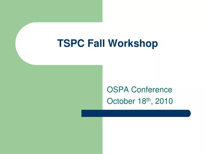 tspc fall workshop