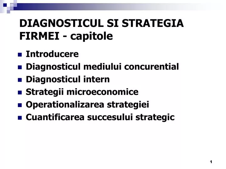 diagnosticul si strategia firmei capitole