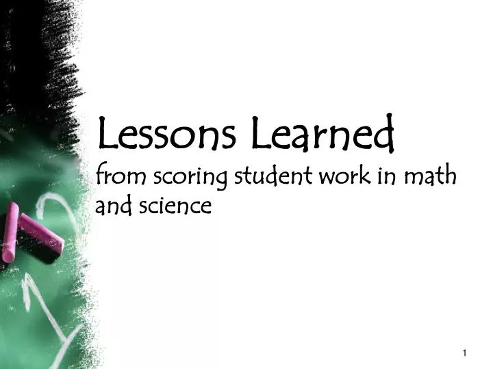 lessons learned from scoring student work in math and science