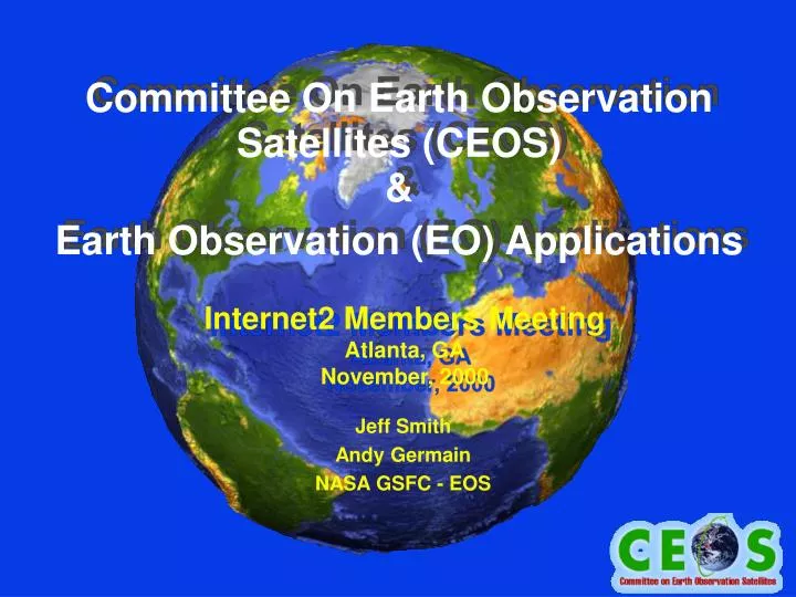 committee on earth observation satellites ceos earth observation eo applications