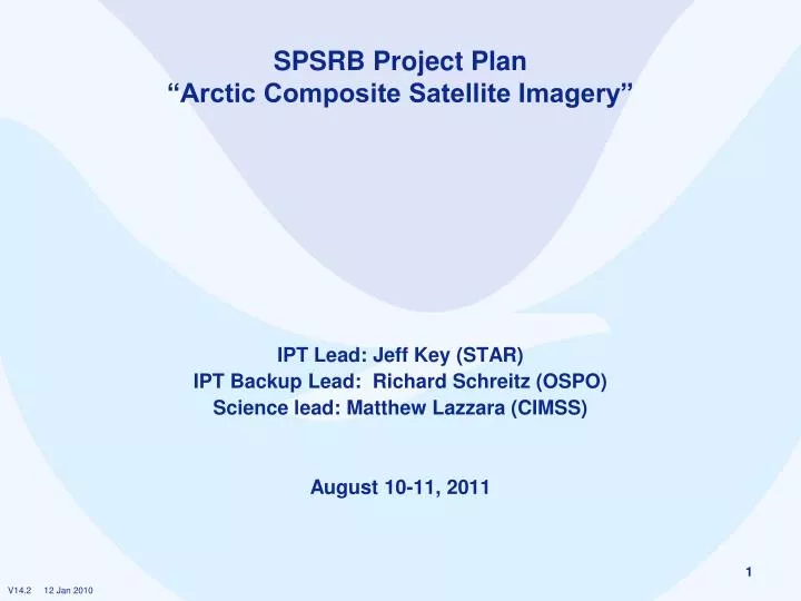 spsrb project plan arctic composite satellite imagery