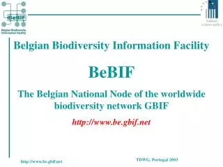 Belgian Biodiversity Information Facility BeBIF