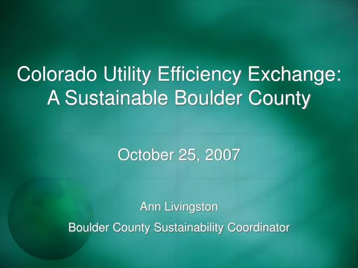 colorado utility efficiency exchange a sustainable boulder county