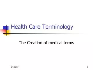 Health Care Terminology