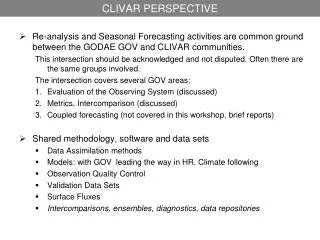 CLIVAR PERSPECTIVE