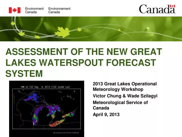 assessment of the new great lakes waterspout forecast system