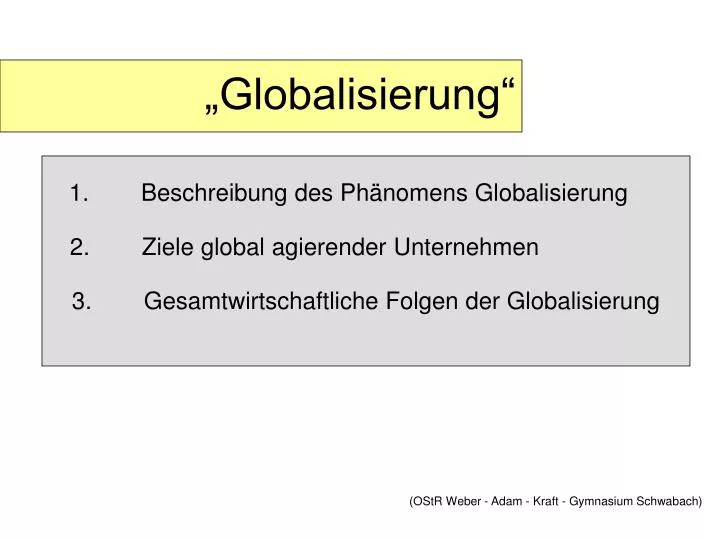 globalisierung