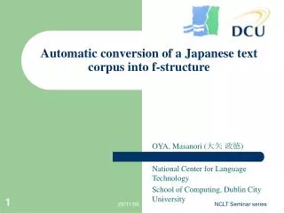 Automatic conversion of a Japanese text corpus into f-structure