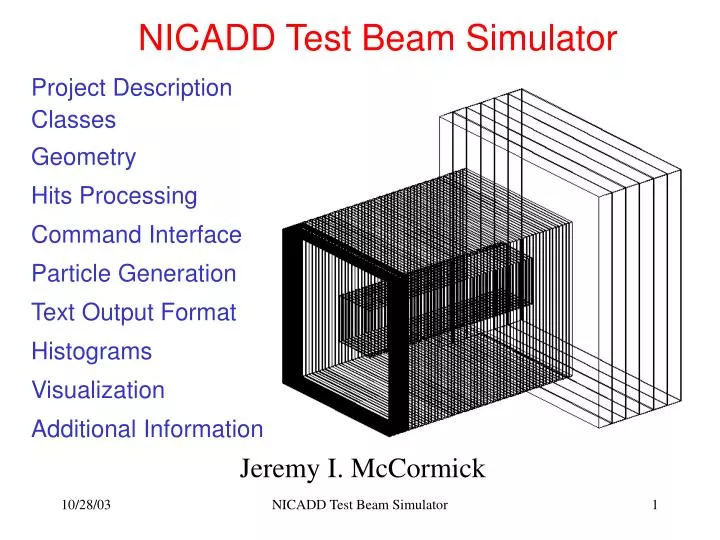 nicadd test beam simulator