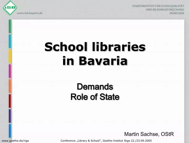 school libraries in bavaria demands role of state
