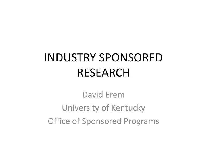industry sponsored research