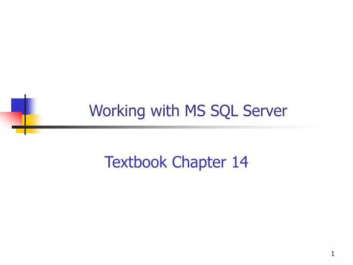 working with ms sql server