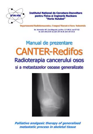 Manual de prezentare CANTER-Redifos Radioterapia cancerului osos