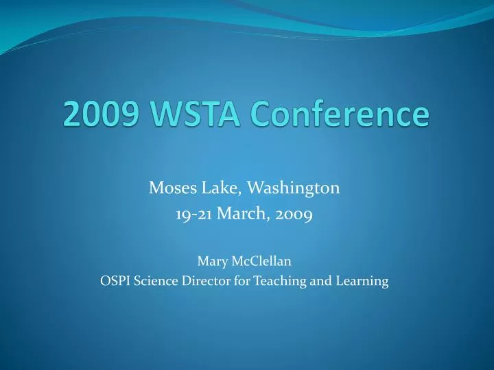 2009 wsta conference