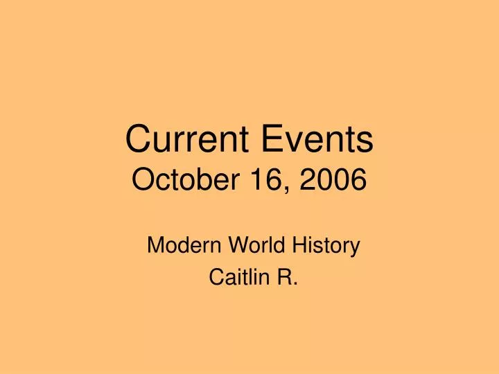 current events october 16 2006