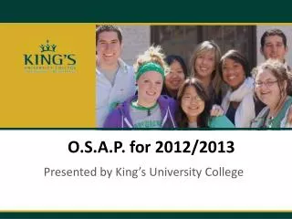 O.S.A.P. for 2012/2013