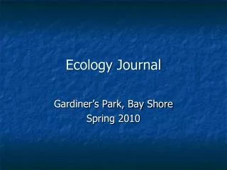 Ecology Journal