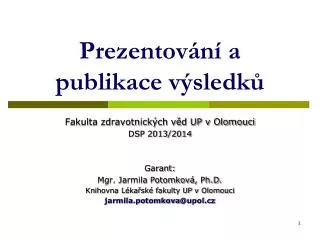 prezentov n a publikace v sledk