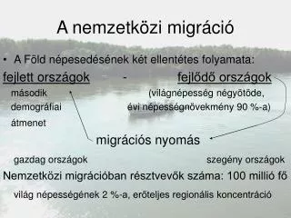 a nemzetk zi migr ci