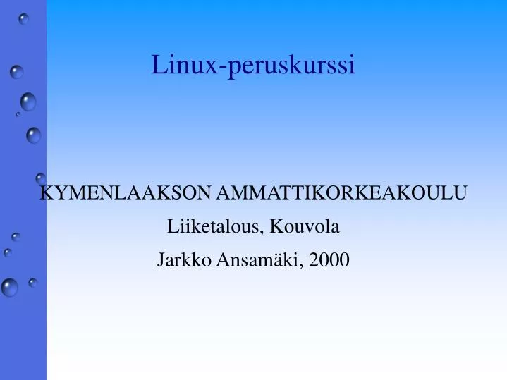 linux peruskurssi