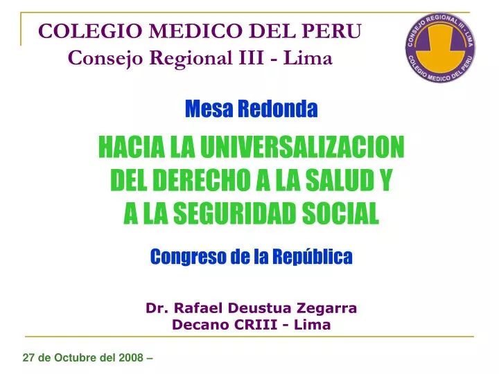 colegio medico del peru consejo regional iii lima