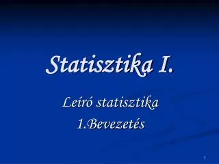 statisztika i