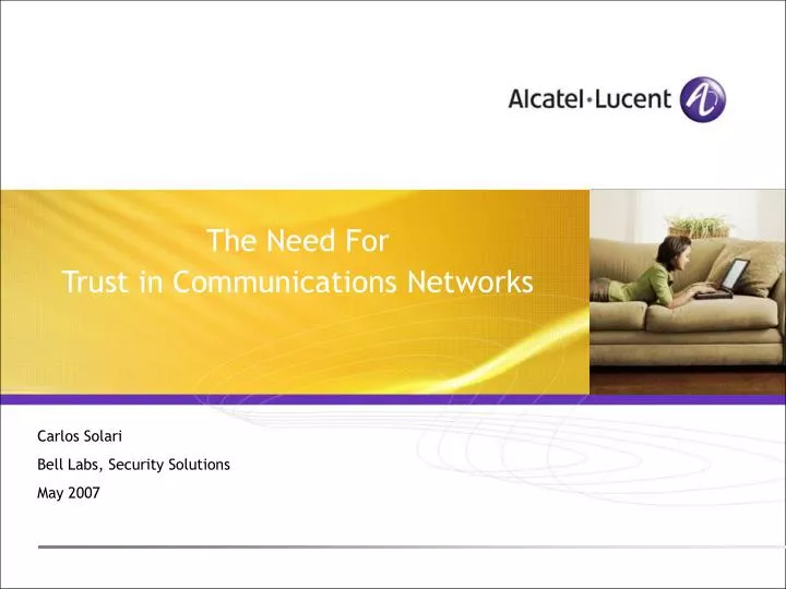 the need for trust in communications networks