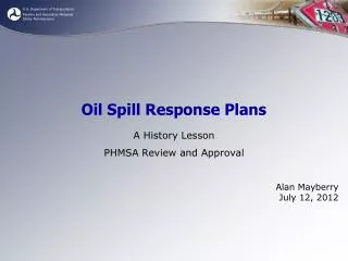 Oil Spill Response Plans