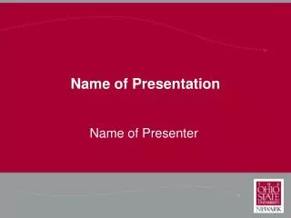 name of presentation