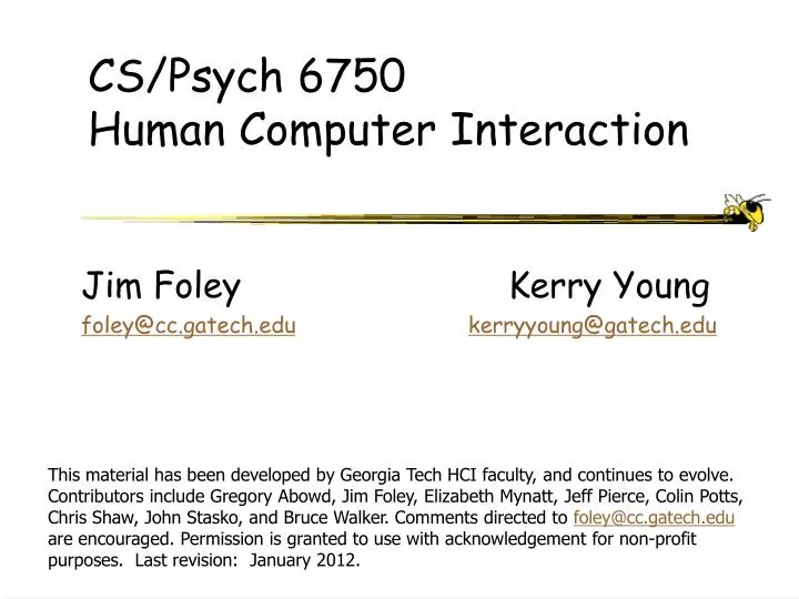cs psych 6750 human computer interaction