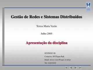 gest o de redes e sistemas distribu dos
