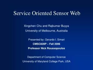Service Oriented Sensor Web