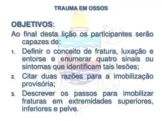 trauma em ossos