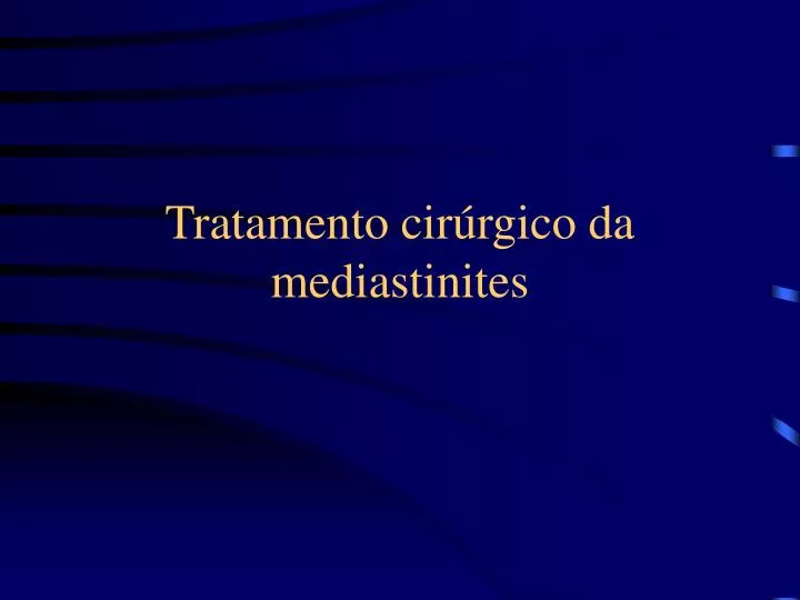 tratamento cir rgico da mediastinites