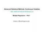 Advanced Statistical Methods: Continuous Variables statisticalmethods.wordpress - slide 1