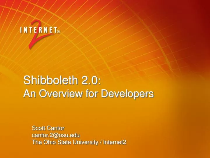 shibboleth 2 0 an overview for developers