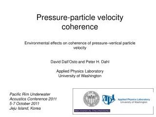 Pressure-particle velocity coherence