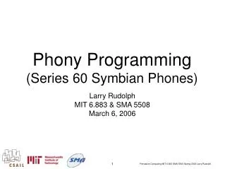 Phony Programming (Series 60 Symbian Phones)