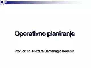 operativno planiranje