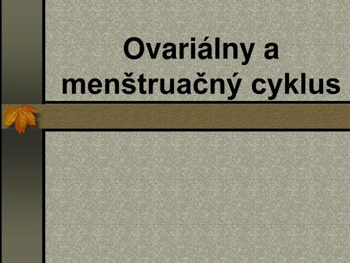 ovari lny a men trua n cyklus