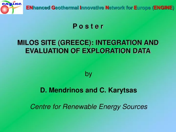 p o s t e r milos site greece integration and evaluation of exploration data