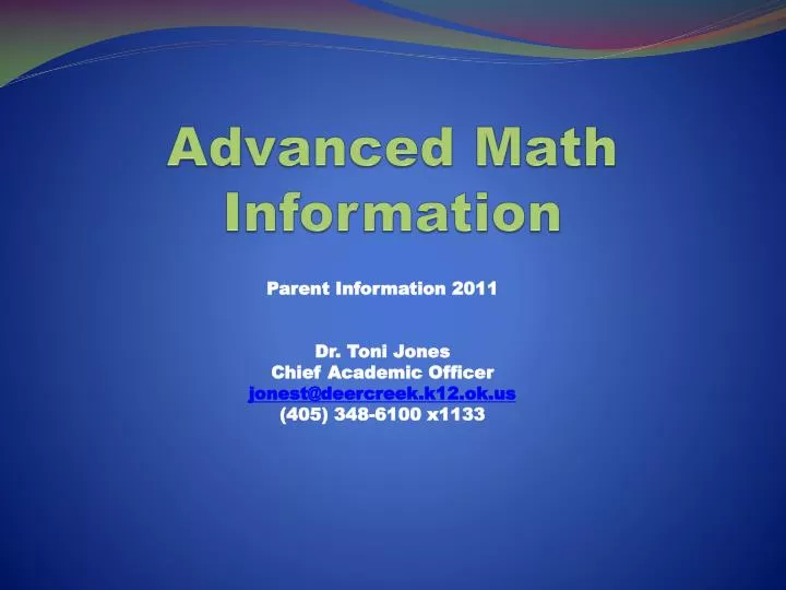 advanced math information