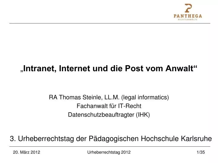 intranet internet und die post vom anwalt