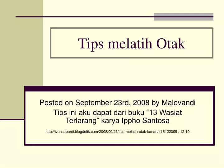 tips melatih otak