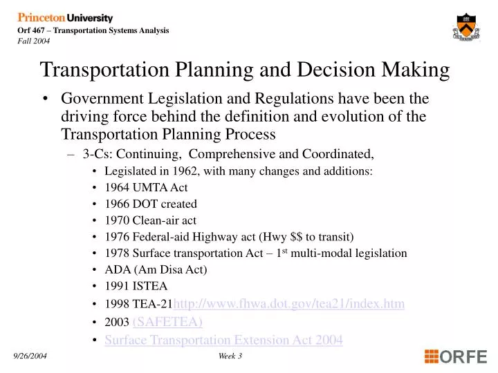 transportation planning and decision making