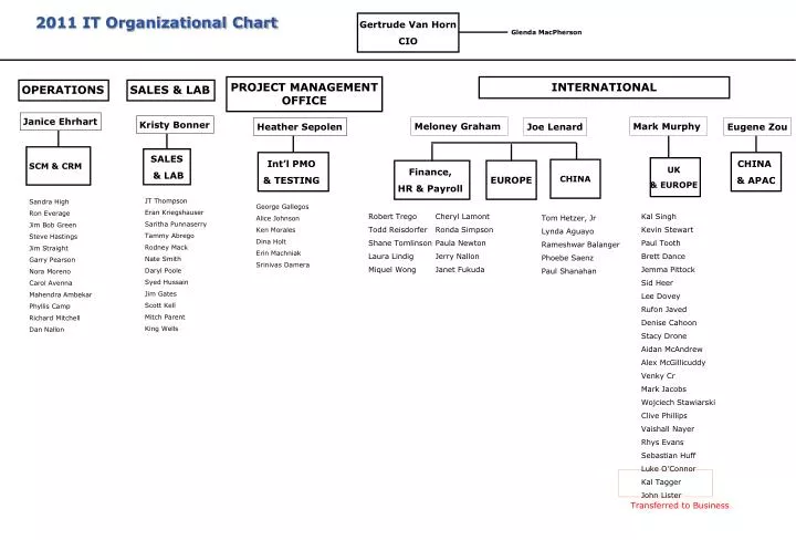 2011 it organizational chart