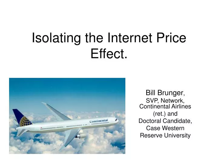 isolating the internet price effect