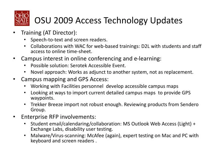 osu 2009 access technology updates
