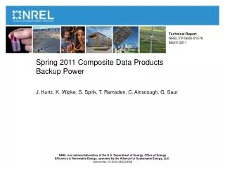 Spring 2011 Composite Data Products Backup Power