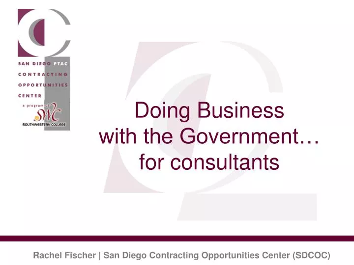 doing business with the government for consultants